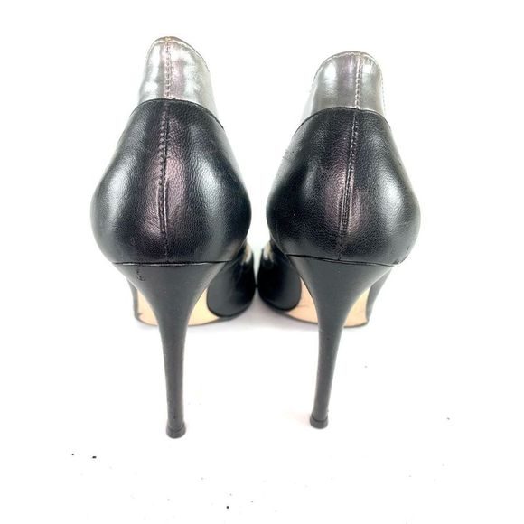 Sergio Rossi Women’s Sz 36.5 US 6 Blue Silver Leather Pointed Toe Heel/PumpS - Picture 8 of 10